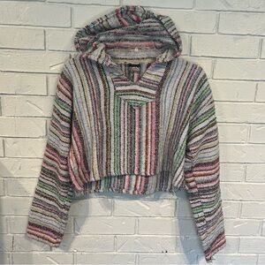 Earthbound Trading Cropped Jerga Baja Hoodie Sweater Women's L